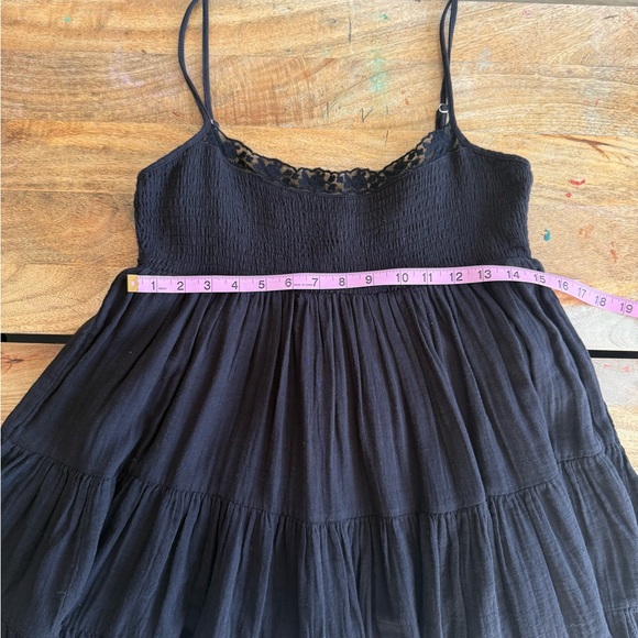 Lace Chiffon Mini Dress Black Zara M NWT - Picture 10 of 12